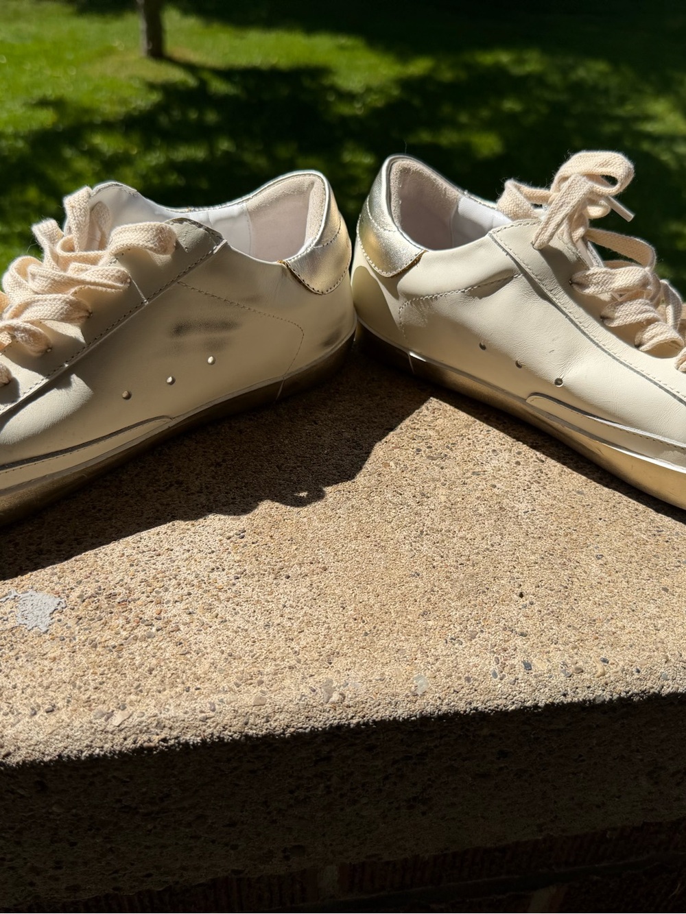 Golden Goose Cream Leather Sneakers with Silver Star Accent - Picture 7 of 10